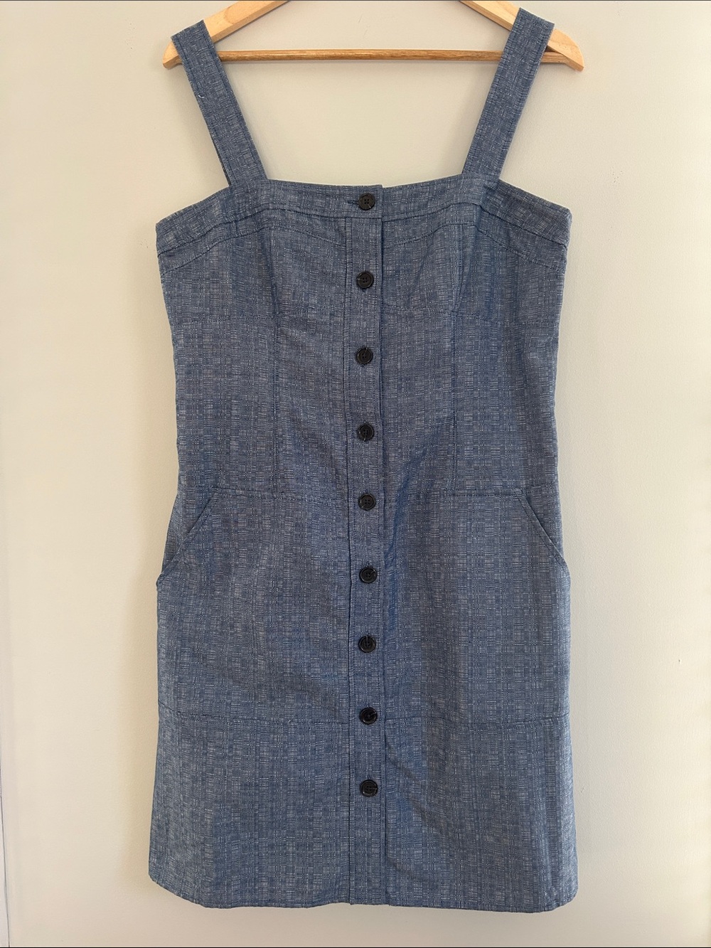 Derek Lam Chambray Blue Button-Down Mini Dress